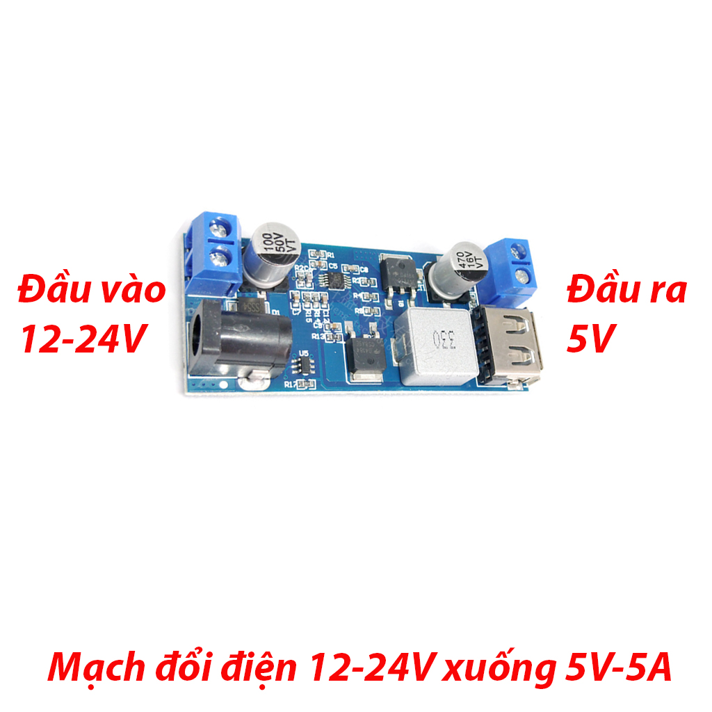 Mạch hạ aps 12-24v xuống 5v, chuyển đổi điện áp từ 12-24v xuống 5v