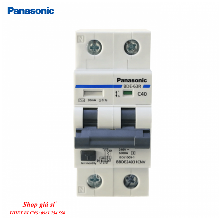 Cầu dao chống giật - BBDE 2P 40A 30mA 240VAC - Panasonic