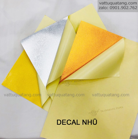 Combo 10 tờ Decal nhũ vàng/bạc/đồng A4