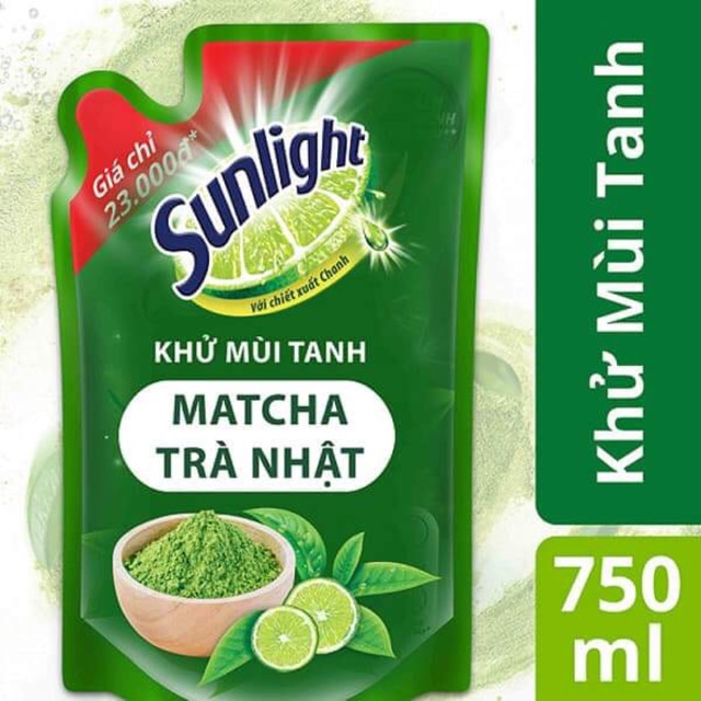 Nước rửa chén sunlight trà xanh 750g