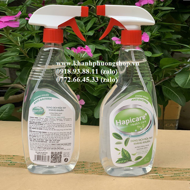 chai xịt rửa tay Hapicare - chai xịt rửa tay