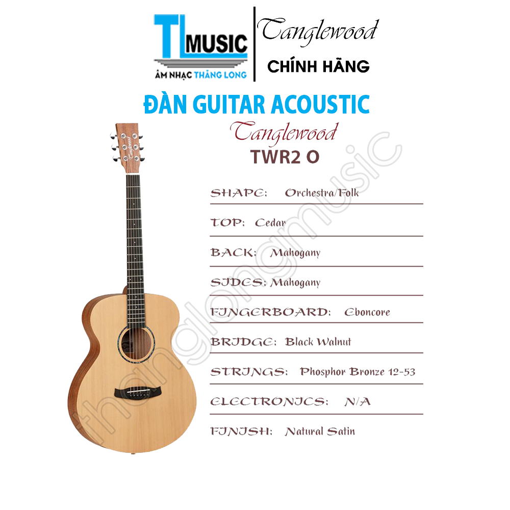 Đàn guitar acoustic 41 inch tanglewood twr2o - thương hiệu anh quốc