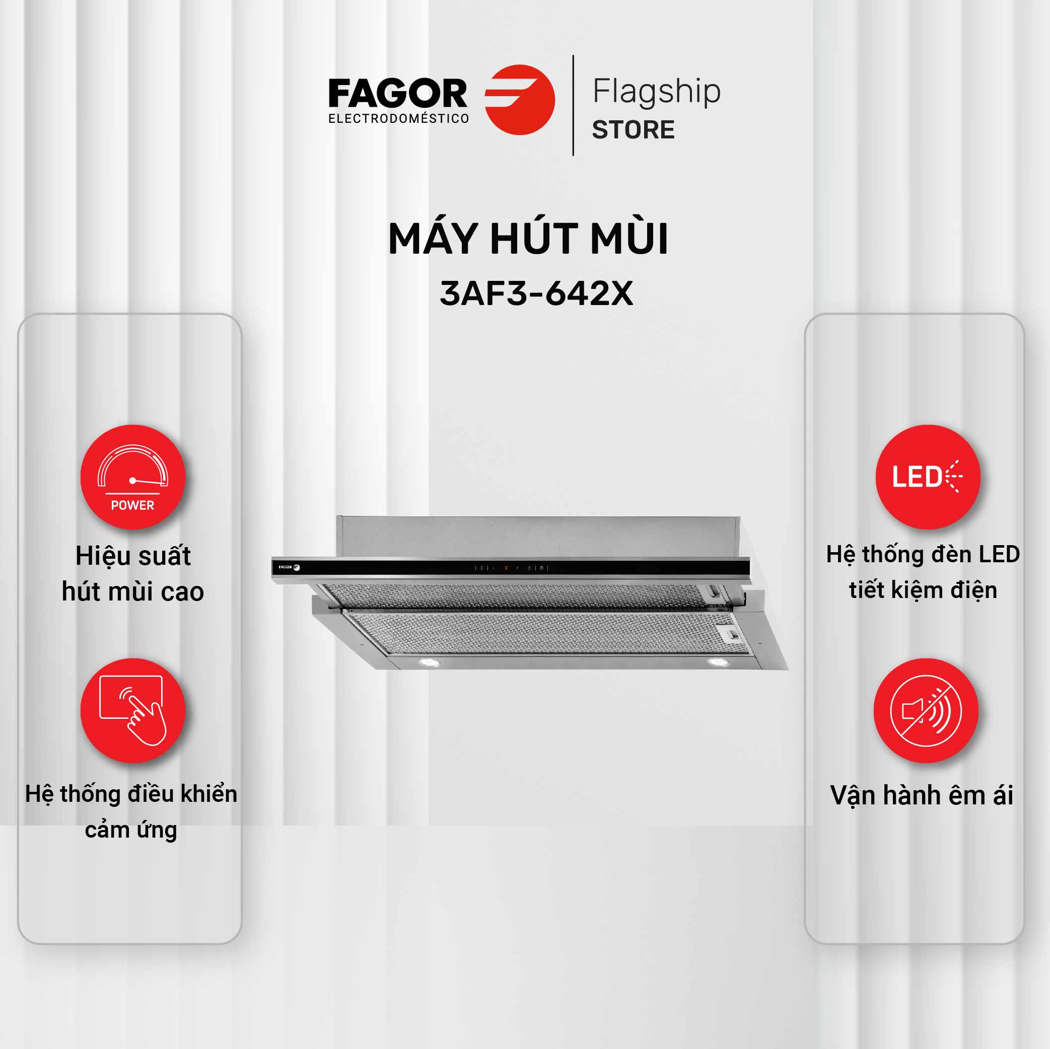 Máy Hút Mùi âm tủ Fagor 3AF3-642X