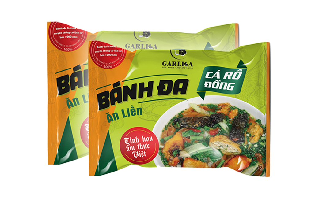 BÁNH ĐA CÁ RÔ ĐỒNG ĂN LIỀN GARLICA - THÙNG 20 GÓI - GIÁ SIÊU RẺ