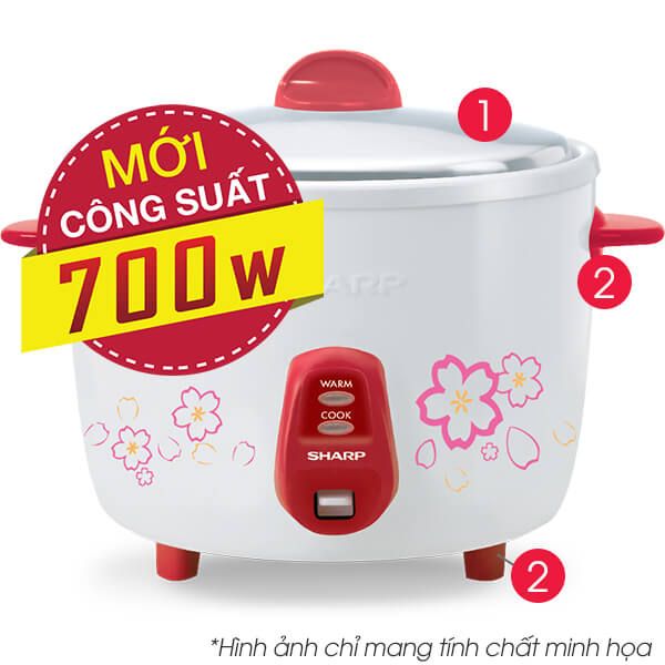 Nồi cơm điện nắp rời sharp ksh-d18v 1,8 lít - chính hãng
