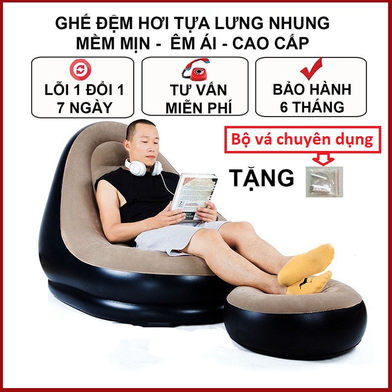 Ghế hơi, ghế lười, ghế  tựa lưng, sofa hơi [ TẶNG KÈM BƠM + ĐÔN]