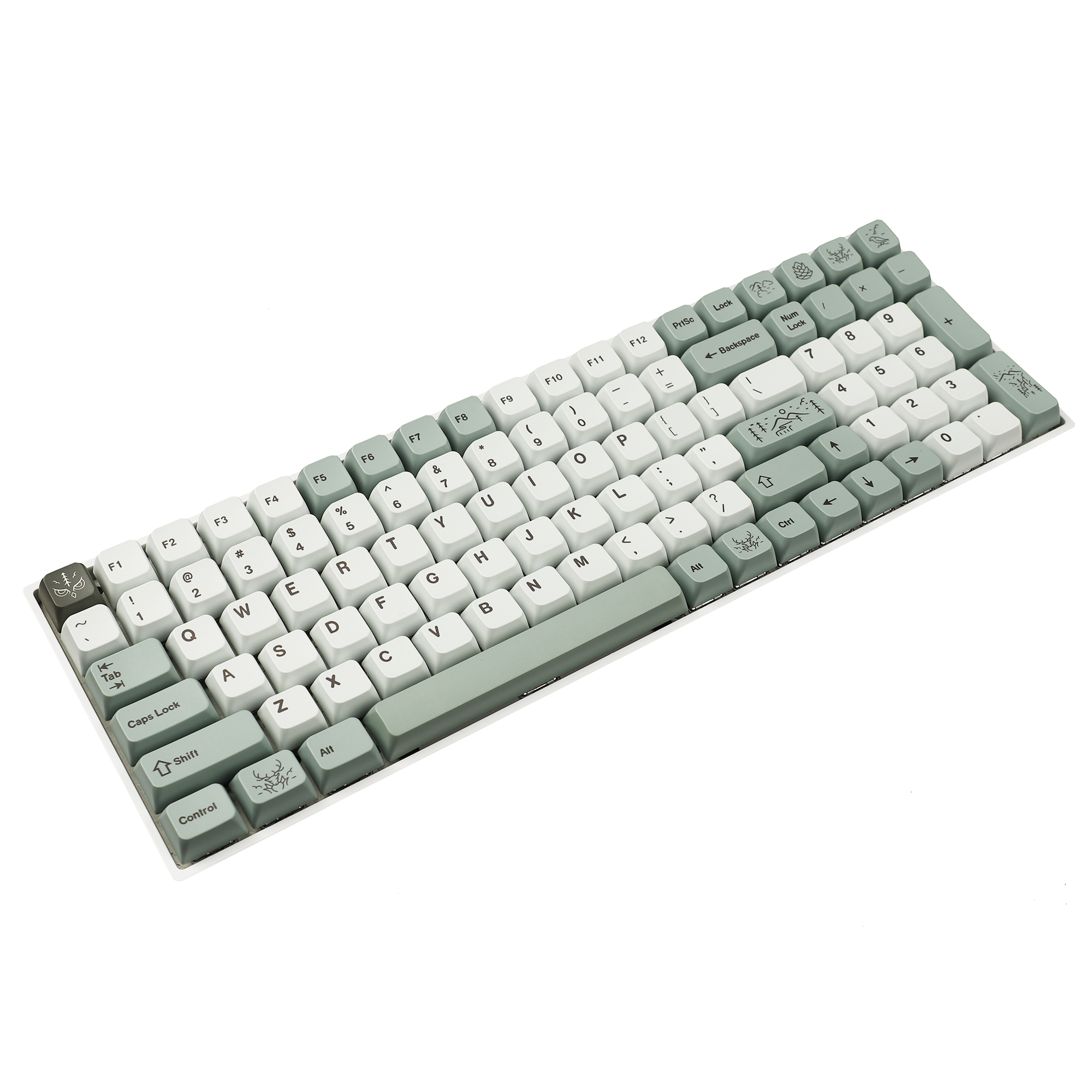 141 Dense Fog MDA Profile Dye Sub Keycaps Ergonomic Thick PBT Keycap Set For TKL 61 64 68 75 87 96 104 GMMK MX Keyboard