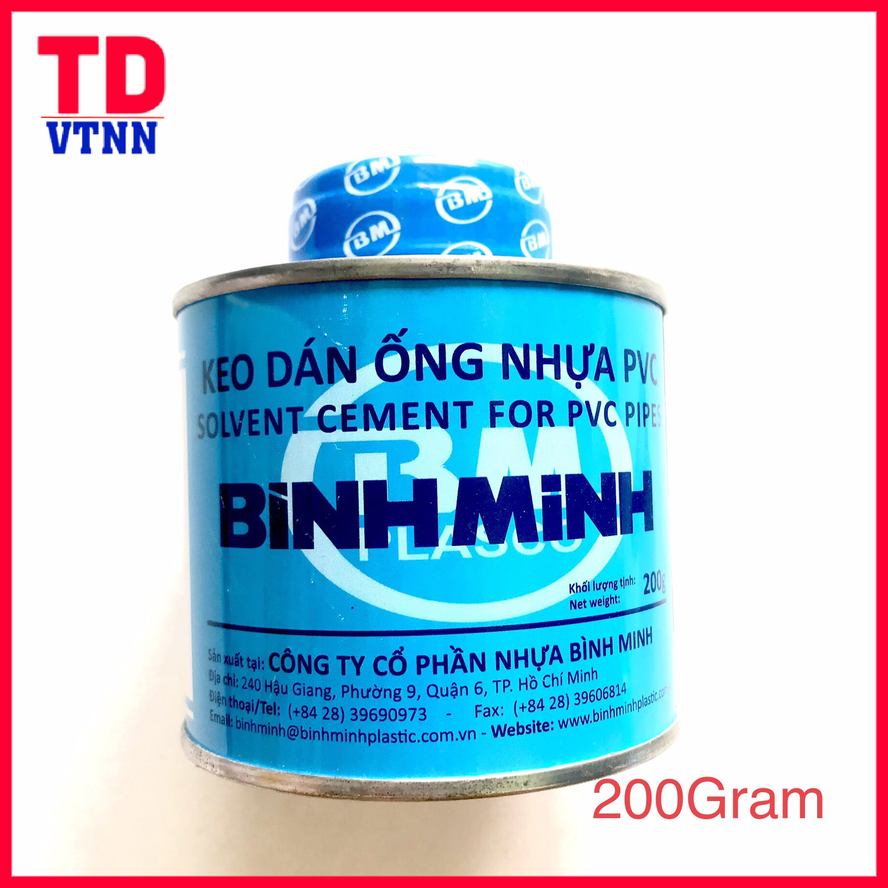 Keo dán ống nhựa Bình Minh 1 lọ loại 200gr