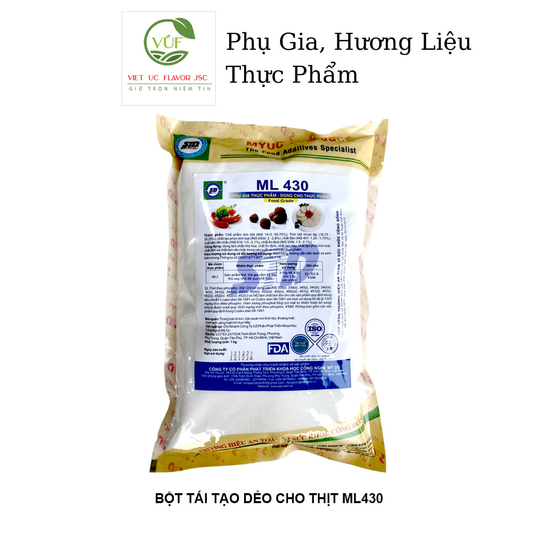 ML430 - Phụ gia thực phẩm tái tạo dẻo cho thịt (gói 1kg) - Vietucjsc