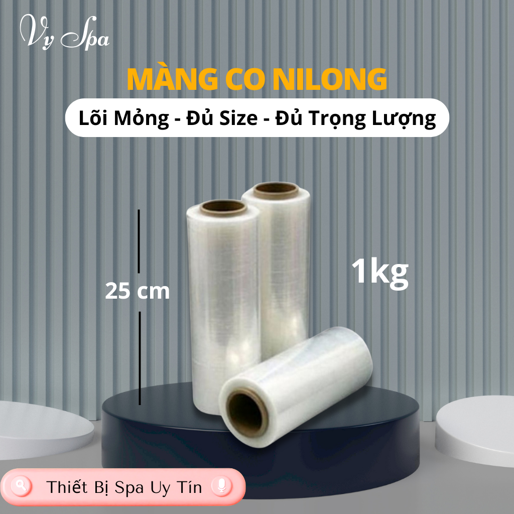 Cuộn nilong, màng pe, màng co quấn bụng giảm béo 1kg x 25cm