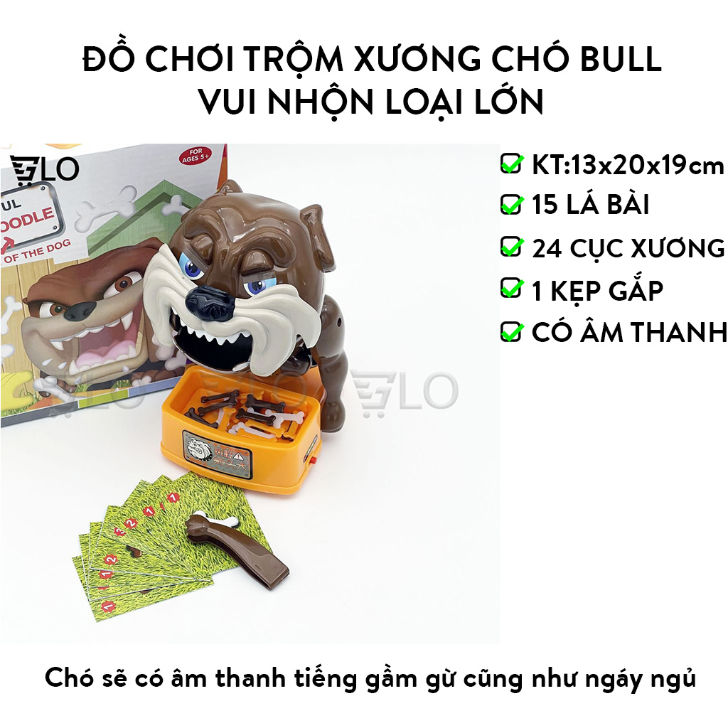 Đồ chơi gắp trộm xương chó bull vui nhộn loại lớn, chó canh gặm xương bad dog nổi giận