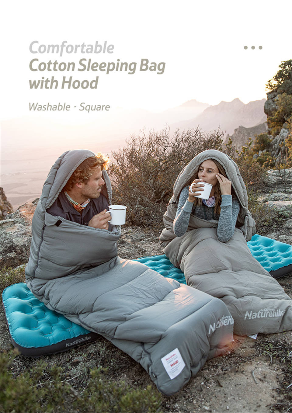 Túi Ngủ Đơn Gấp Gọn Naturehike Ấm Áp, Êm Ái, Có Thể Mở Rộng Thành Chăn Dành Cho Du Lịch Dã Ngoại NH20MSD02