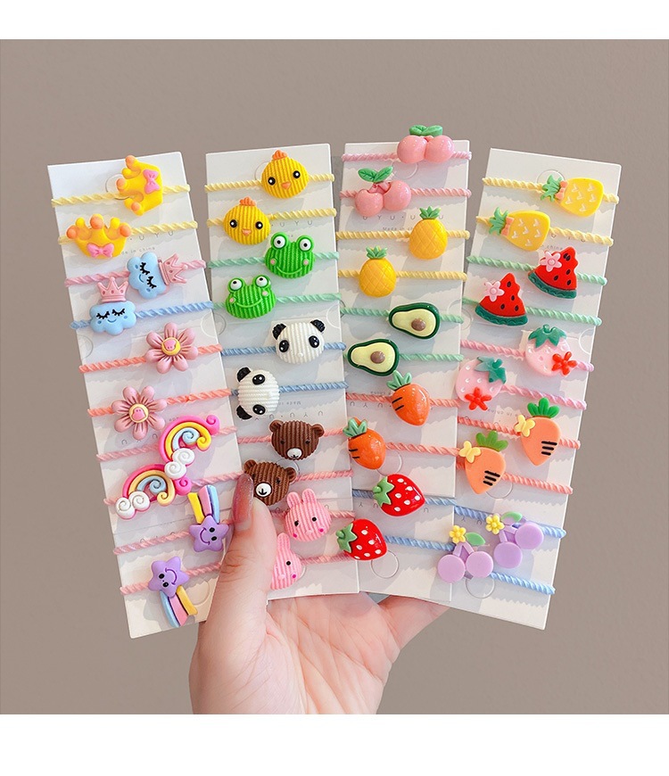 Set 10 dây buộc tóc dây cột tóc dễ thương cho bé gái giao màu ngẫu nhiên