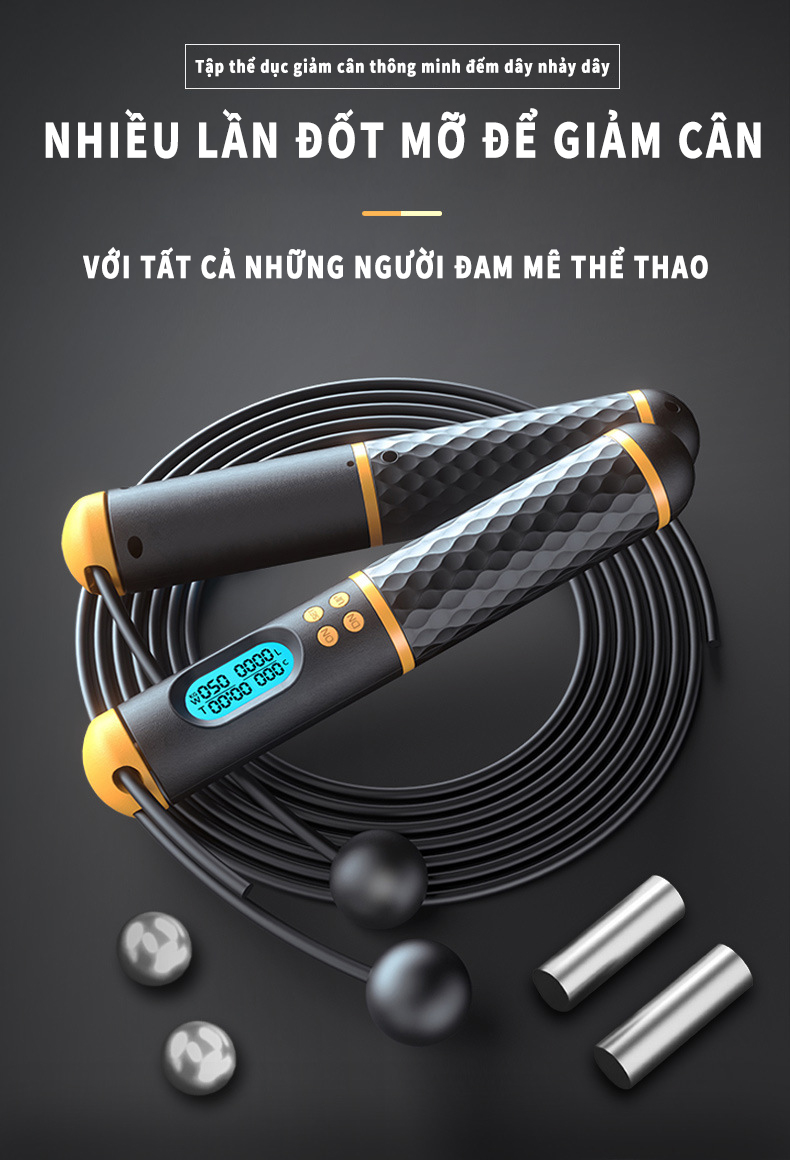 [HCM]Dây Nhảy Thông Minh Có Chức Năng Đếm Số Tiện Dụng Dây dài miễn phí điều chỉnhCó hai chức năng có dây / không có dây