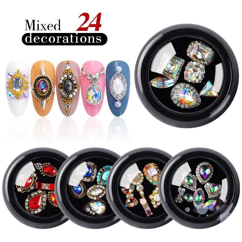 Hộp 6 phụ kiện 3D lấp lánh trang trí móng đẹp mắt