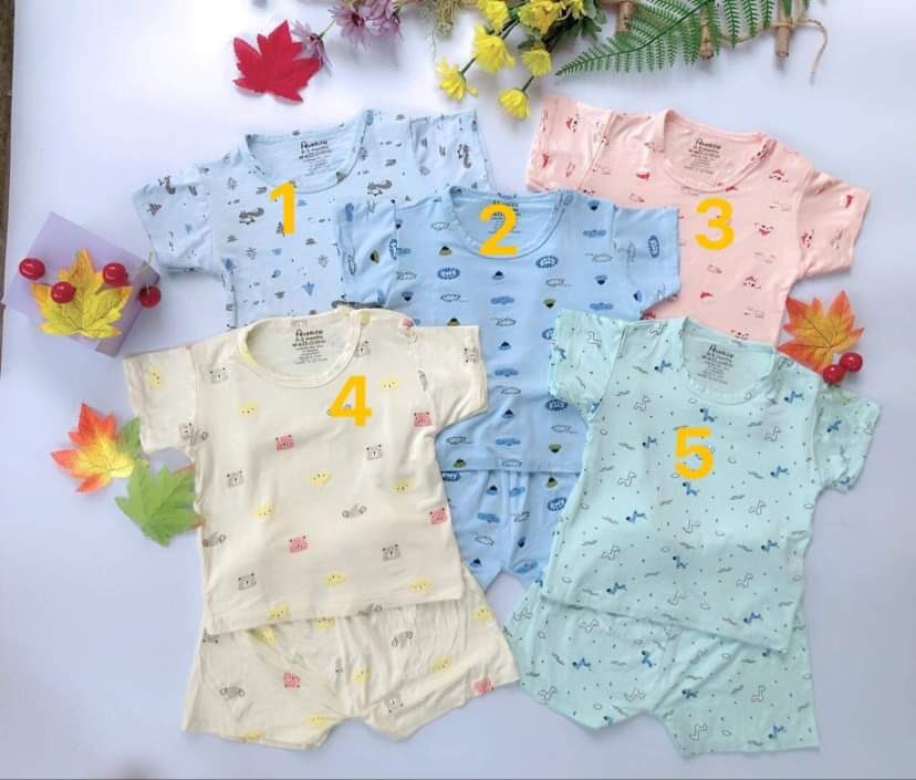 Combo 3 bộ-set bộ in hình cute cho bé trai và gái ngọt lịm của minky mom
