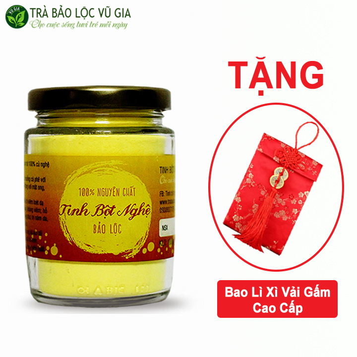 Combo tinh bột nghệ nguyên chất vũ gia + tặng bao lì xì vải gấm cao cấp