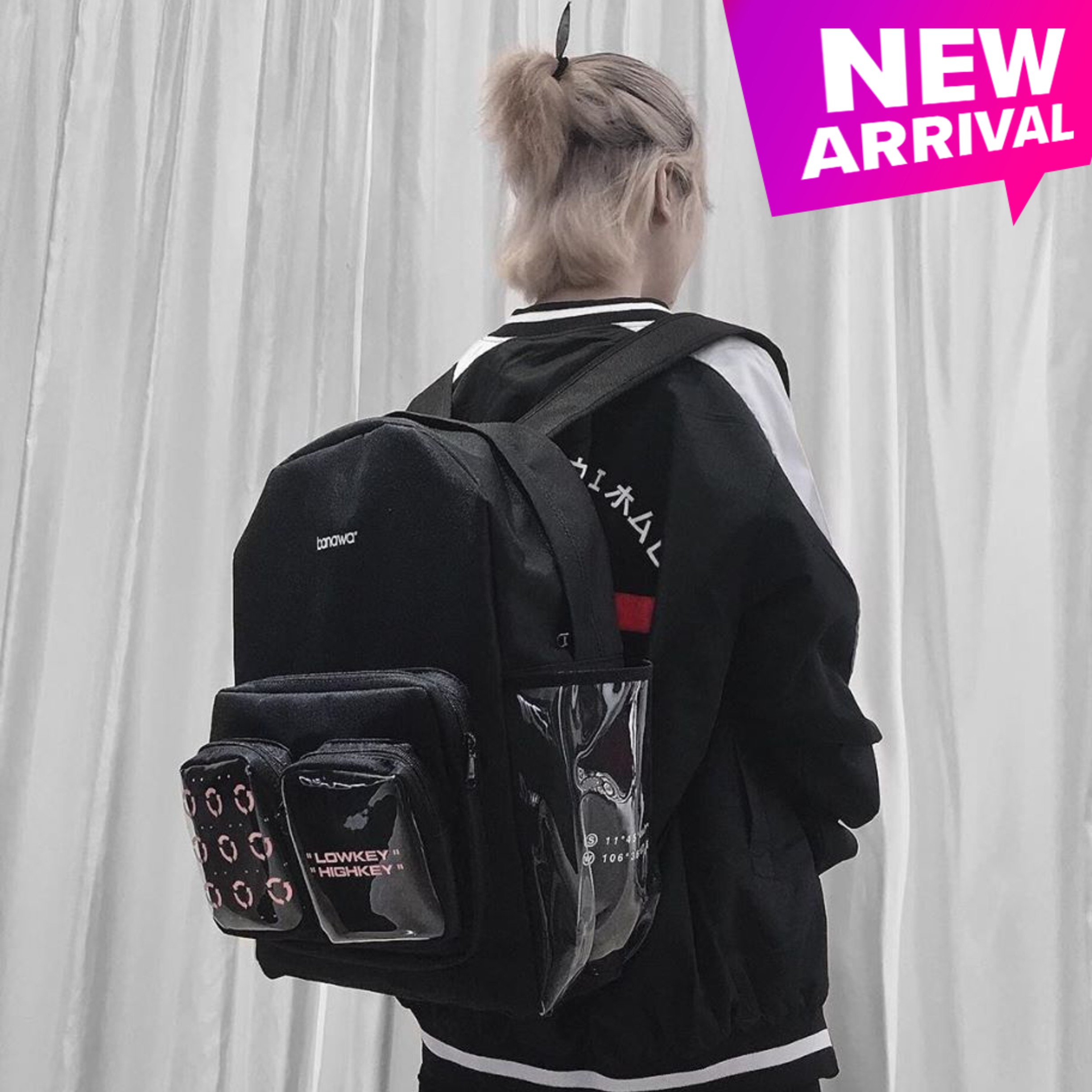 BALO BANAWA LOWKEY HIGHKEY BACKPACK UNISEX (ĐEN/HỒNG)