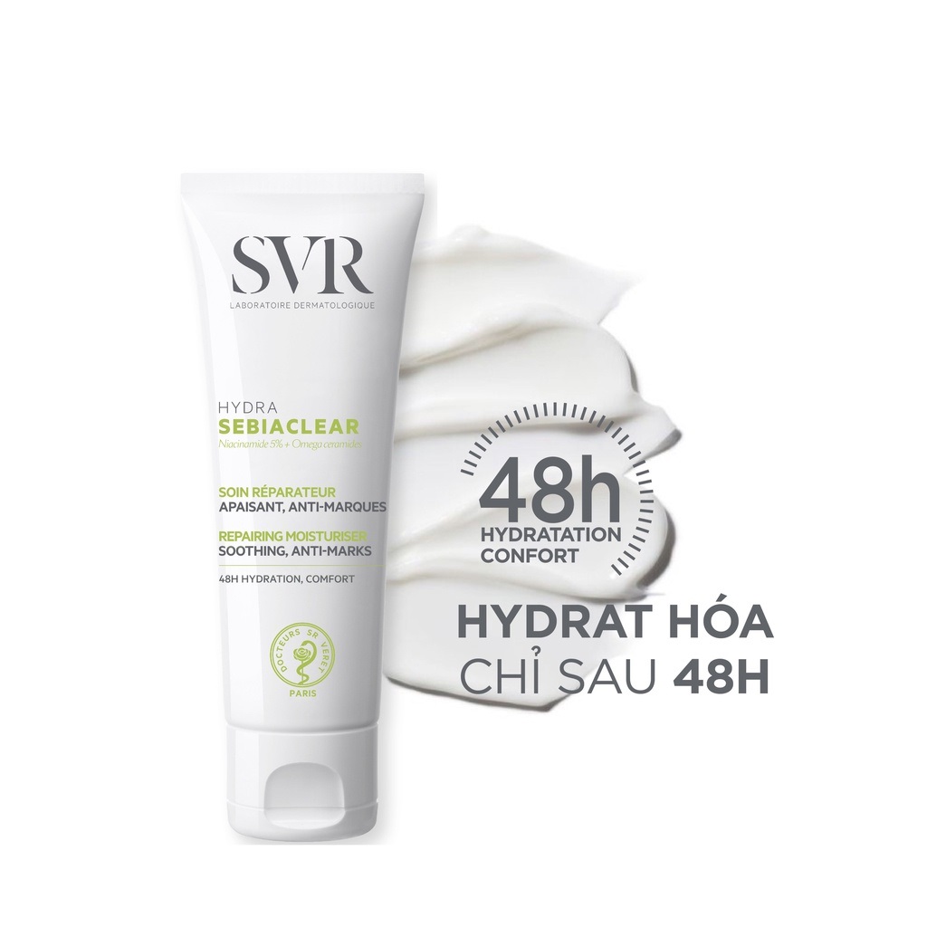 Kem dưỡng ẩm phục hồi cho da dầu mụn svr sebiaclear hydra 40ml