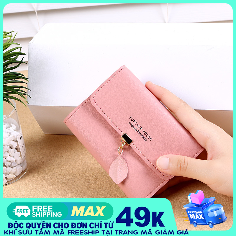 VÍ NỮ NGẮN B-A1 Nhiều Màu ( 12cm x 9cm x 2cm ) - dùng để tiền, CMND, thẻ ngân hàng