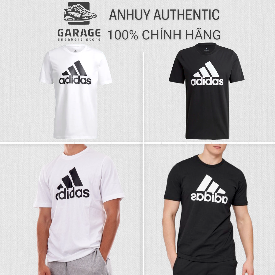 100% chính hãng - áo phông nam adidas cotton đen trắng - gk9120