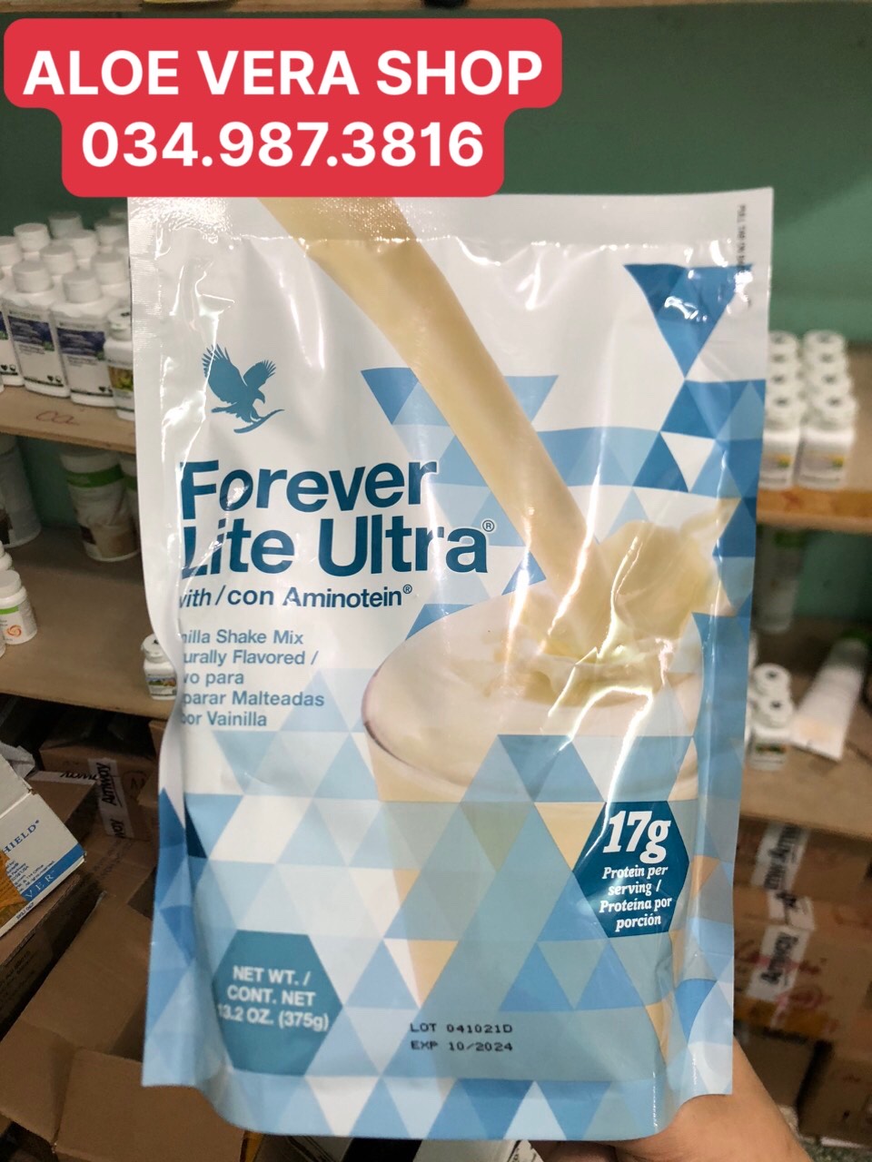 (Hàng Chính Hãng) Sữa Bột Tăng/Giảm Cân Lô Hội Hương Vani Forever Lite Ultra 470FLP - 470forever -470lohoi