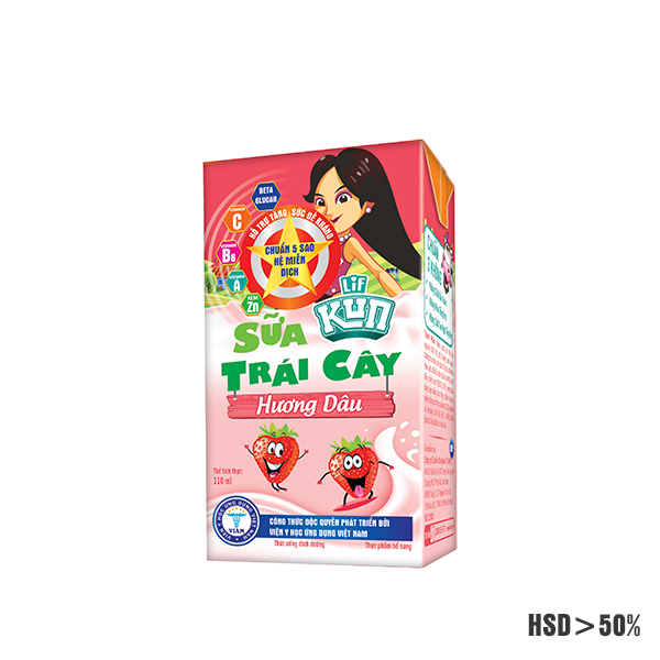 Sữa kun trái cây hương dâu 110ml thùng 48 hộp