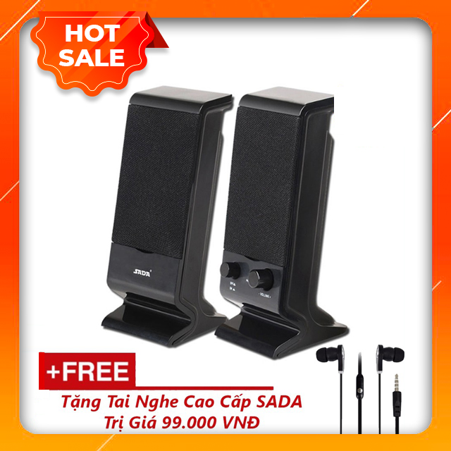 Bộ loa máy tính usb 2.0 sada v-112 + tặng tai nghe cao cấp sada