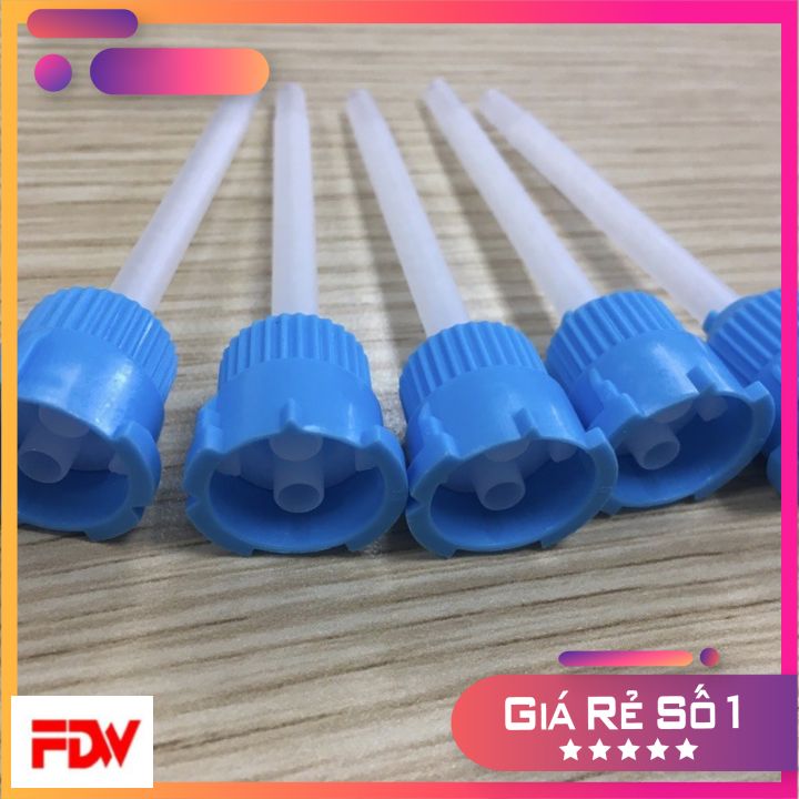 50 đầu trộn keo 2 thành phần tỉ lệ 1:1 - kim màu xanh đầu bằng 3.2-16 - kim trục xoắn - kim trộn keo glue mixer