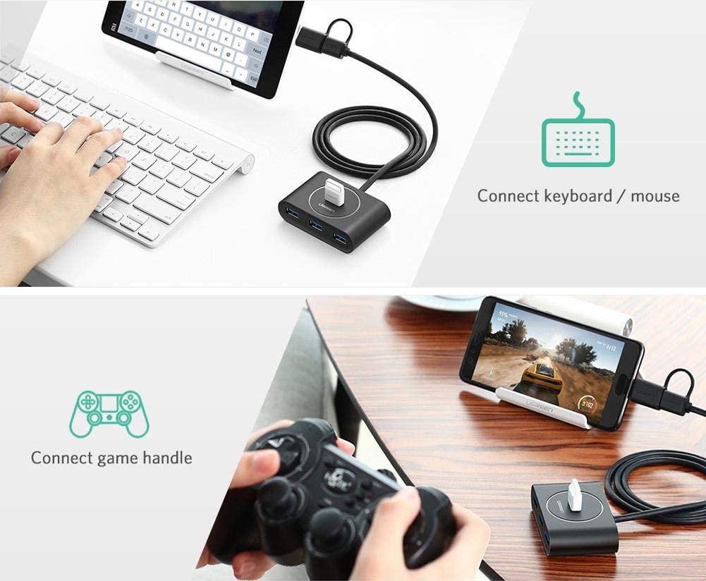 Bộ chia cổng USB 3.0 / USB type C sang 4 cổng USB 3.0 dài 1m UGREEN 40850 Bộ chia cổng USB 3.0 / USB type C sang 4 cổng USB 3.0 dài 1m UGREEN 40850