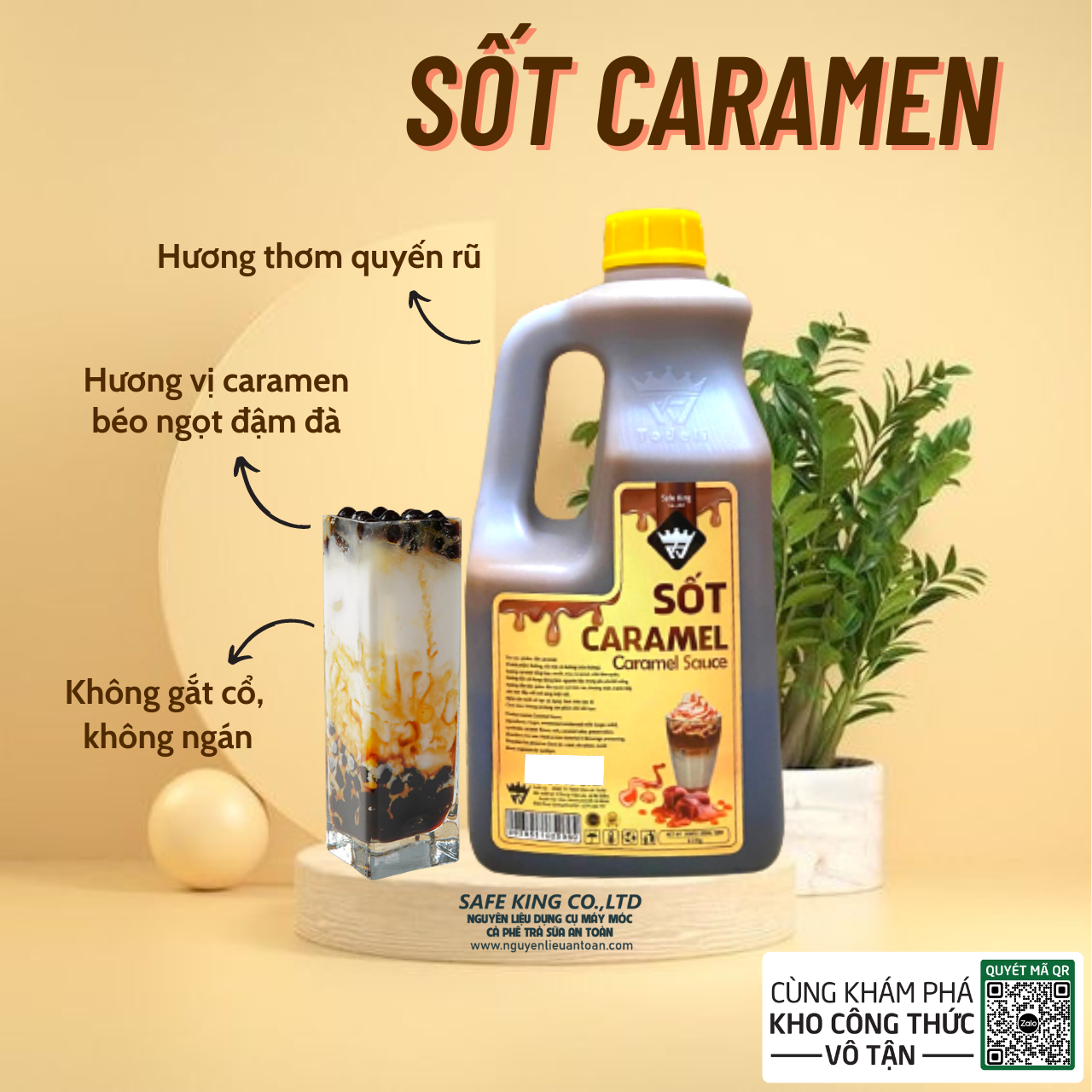 Sốt nướng caramel làm trà sữa nướng can 2 lít