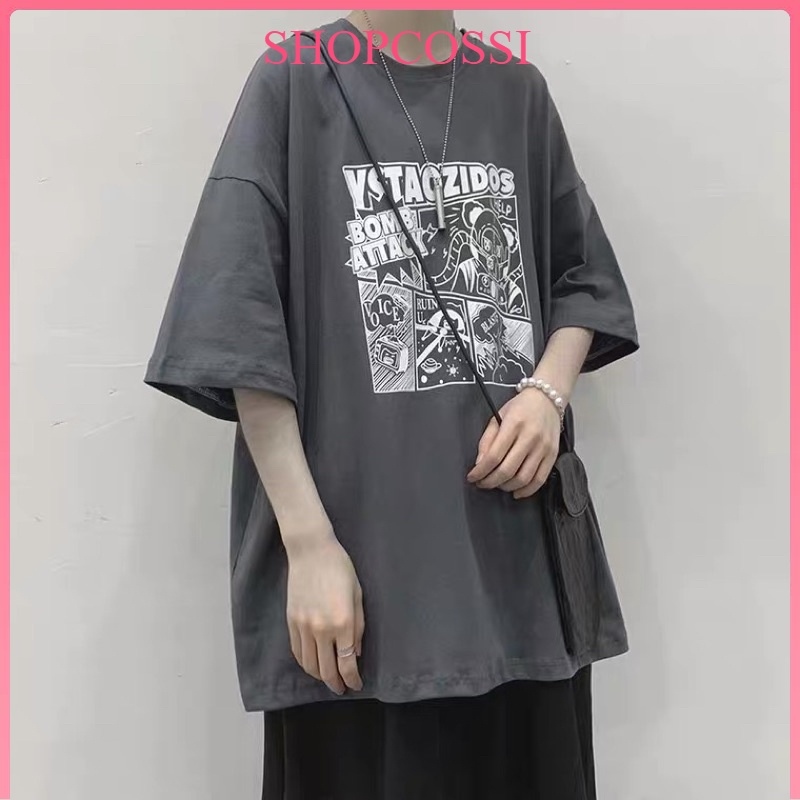 ¤▲ Áo thun tay lỡ nam nữ áo phông unisex form rộng chất cotton mát mịn thấm hút mồ hôi in hình Hoạt Hình