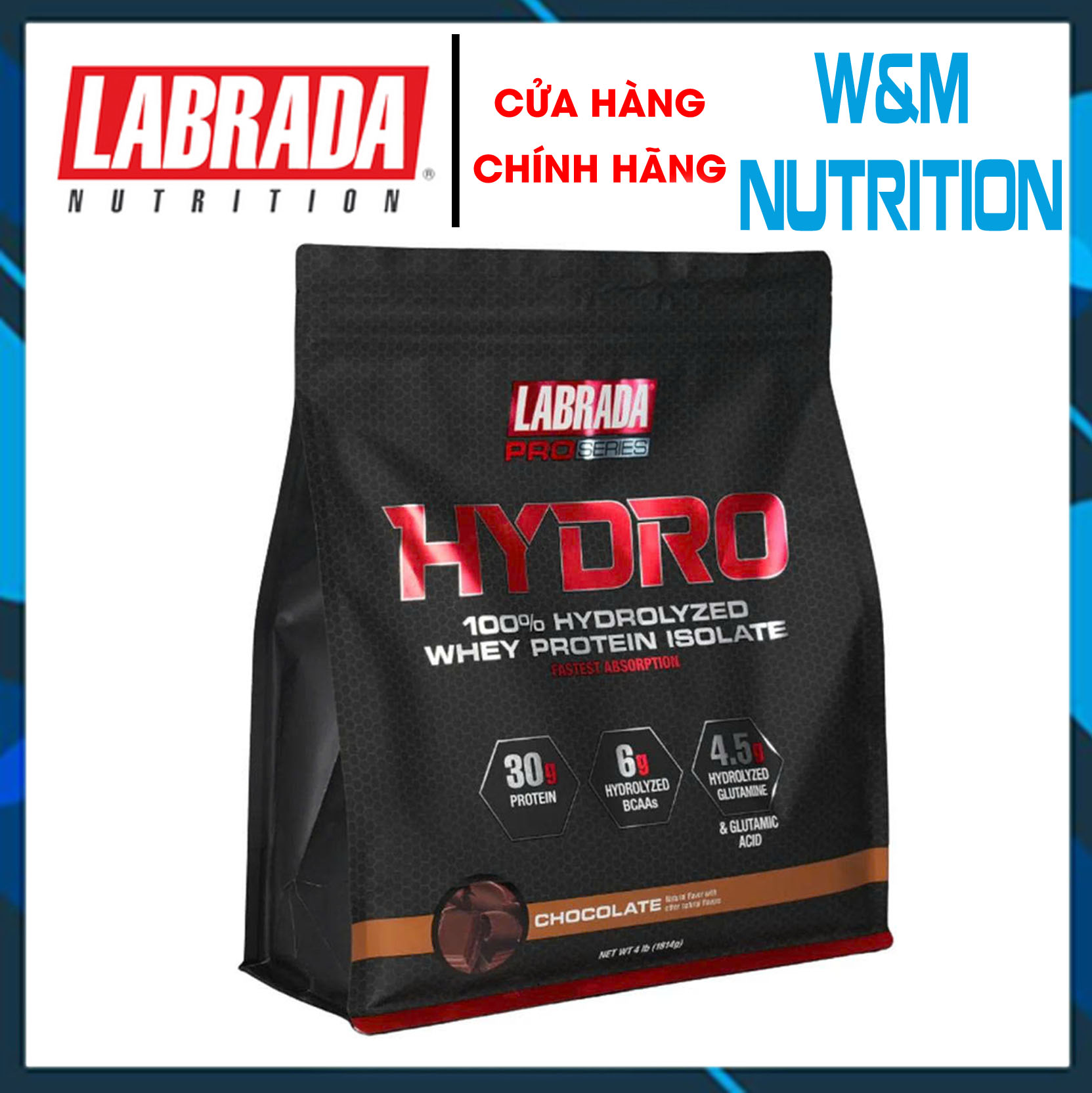 Whey Thủy Phân Labrada Hydro Whey 4lbs VANI – Ít Béo, Dễ Tiêu Hóa