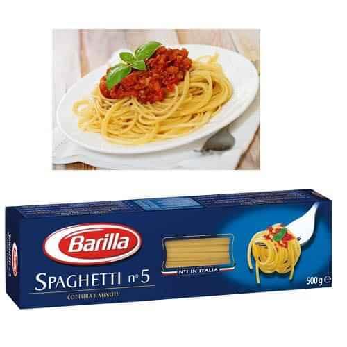 Mì Ý Spaghetti Hiệu Barilla sợi số 5 Nhập Khẩu Italia