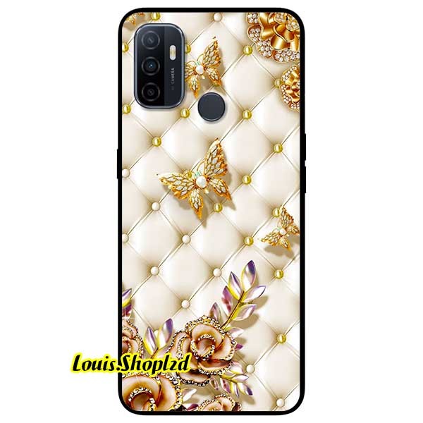 Ốp lưng dành cho oppo a53 - bướm vàng giả da