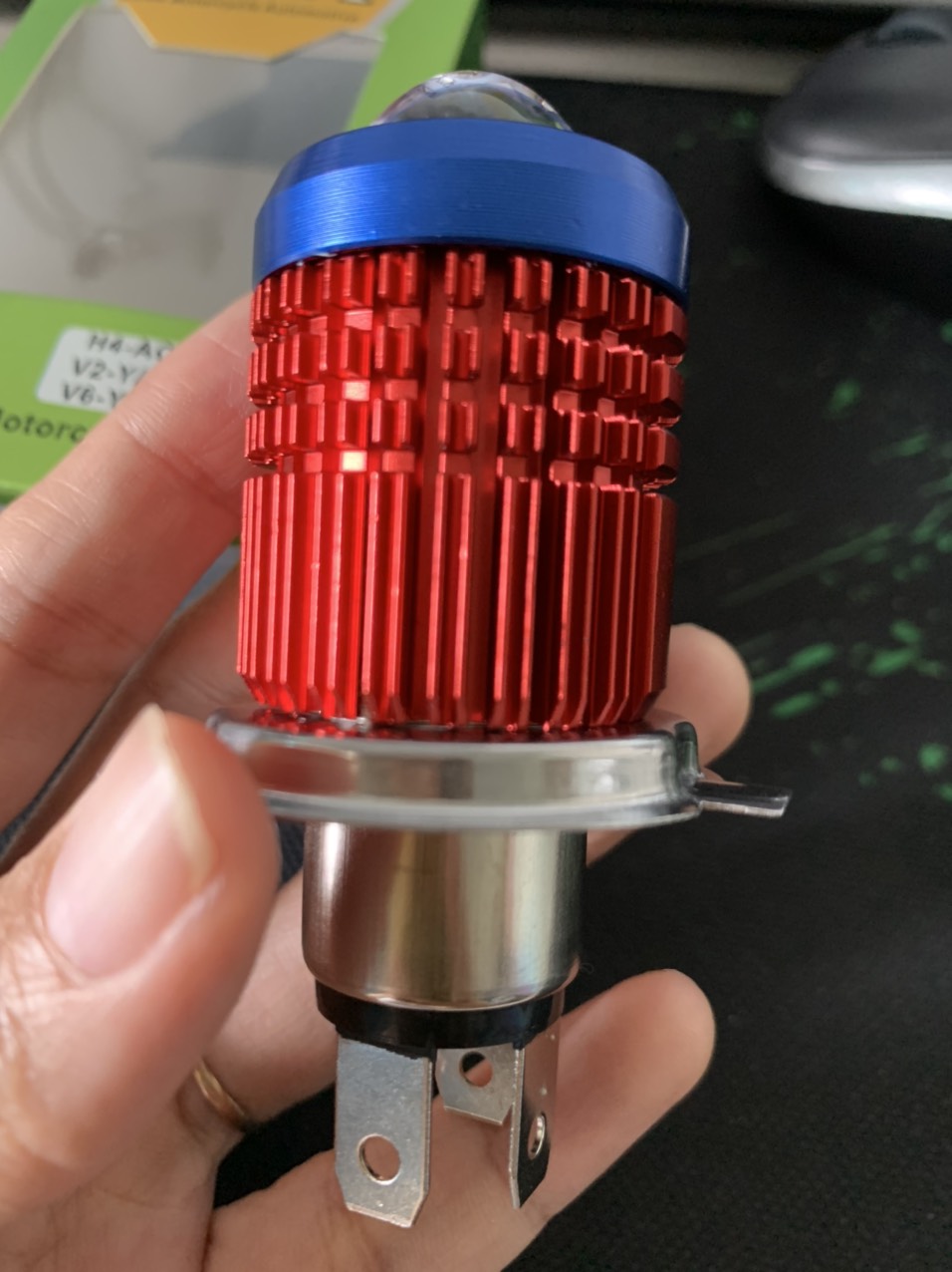 Đèn led bi cầu Bma H4 3 chân cos vàng pha trắng 30w cao cấp