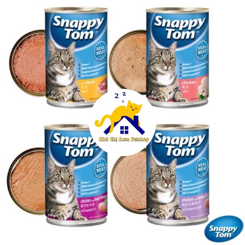 Pate snappy tom lon cho mèo - lon 400g