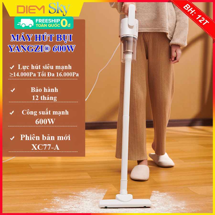Máy hút bụi gia đình Yangzi 600W lực hút ≥14000Pa siêu mạnh. Máy hút bụi cầm tay hút sạch bụi bẩn, tóc, lông thú, sỏi nhỏ... bảo hành 1 năm