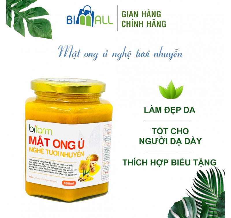 Mật ong ủ nghệ tươi nhuyễn 550ml