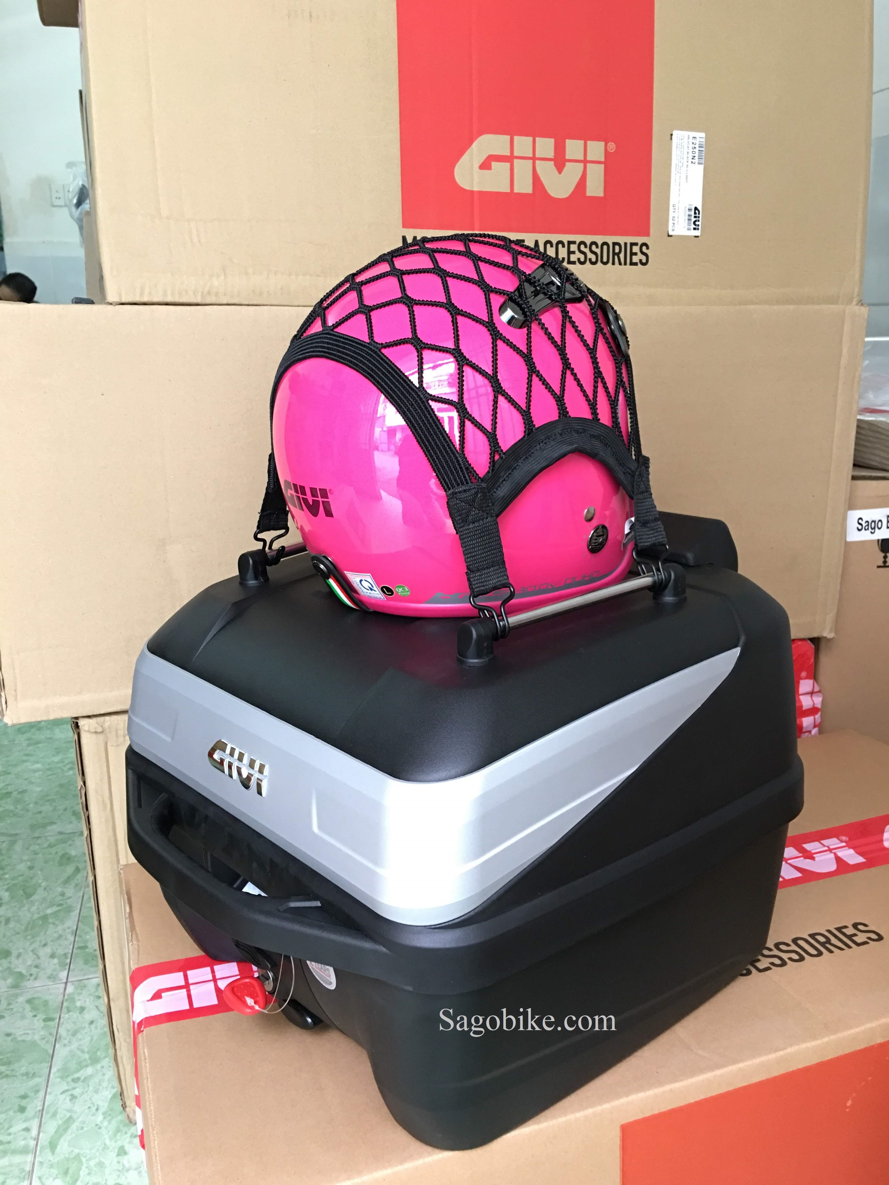 [HCM]Thùng sau givi mẫu cao cấp B32N-ADV đủ phụ kiện gồm thùng đế đệm đệm chống sốc gối tựa lưng lưới ràng thanh giằng theo thùng