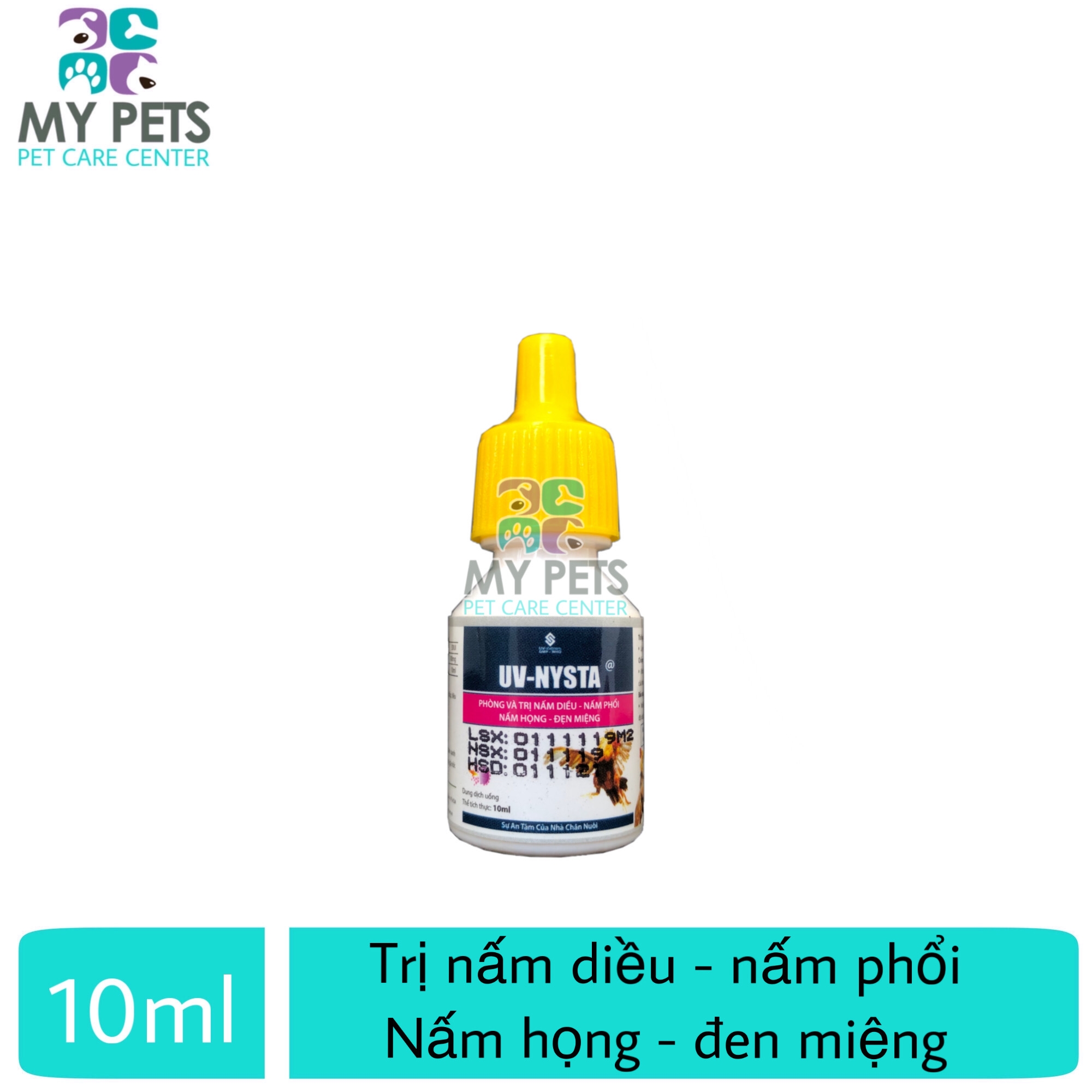 UV - NYSTA nấm diều, nấm phổi, nấm họng, đen miệng cho gà đá - lọ 10ml