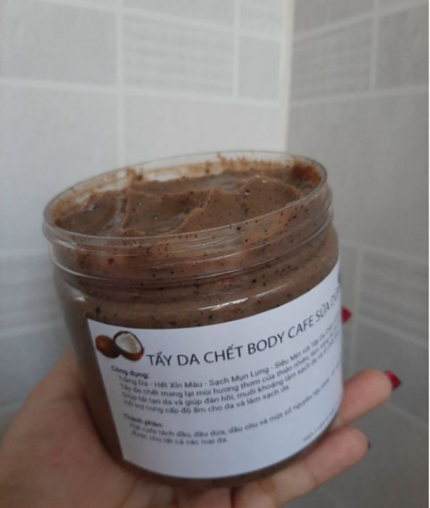 Tẩy tế bào chết cà phê sữa dừa, kem tẩy tế bào chết cho da caffe sữa dừa thơm, mịn, sạch da 250gr/500gr/1 kí