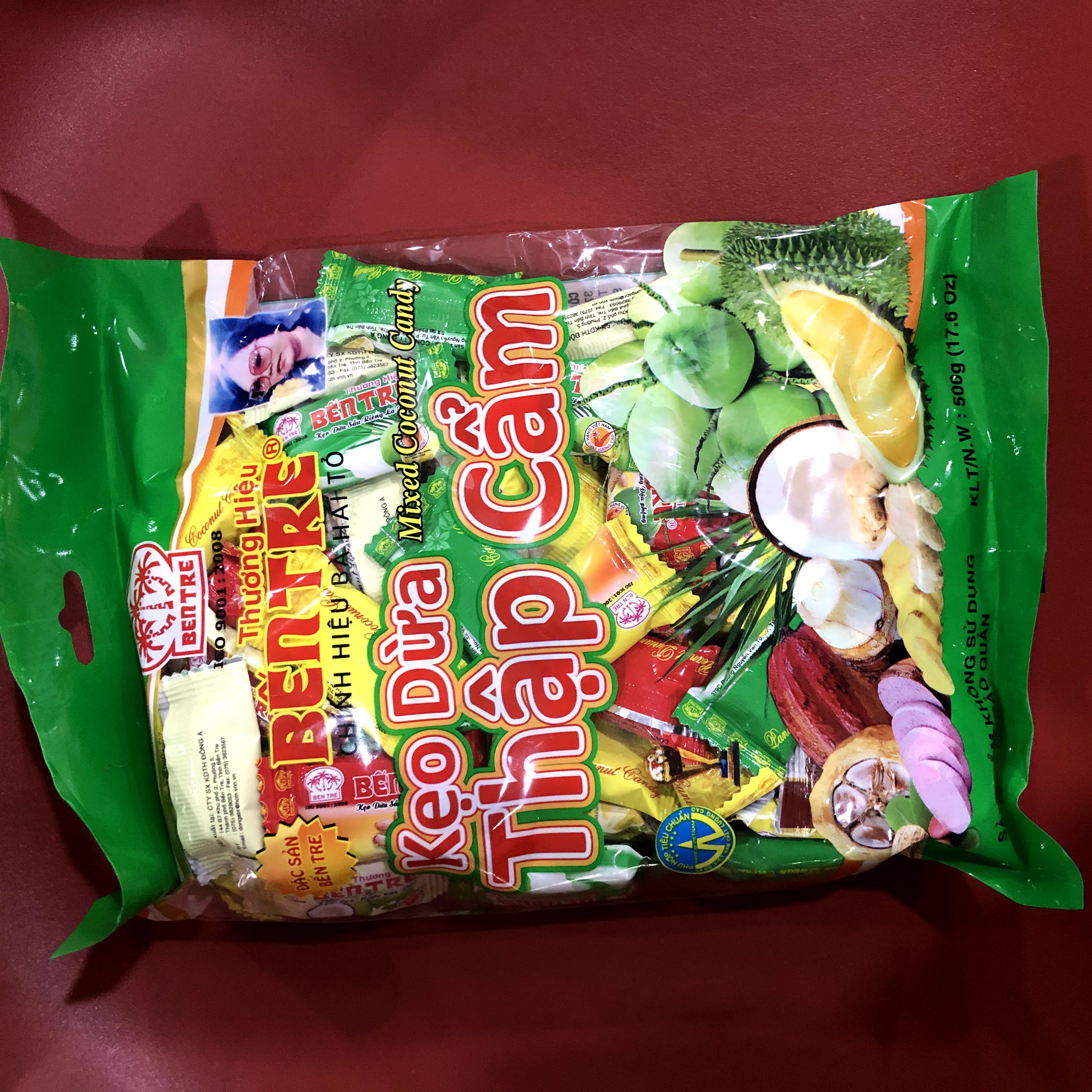 Kẹo dừa thập cẩm đủ mùi túi 500G