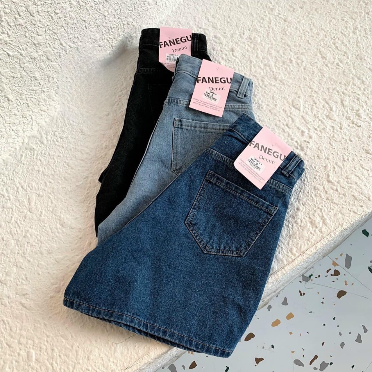 Quần short jean nữ ngố cao cấp