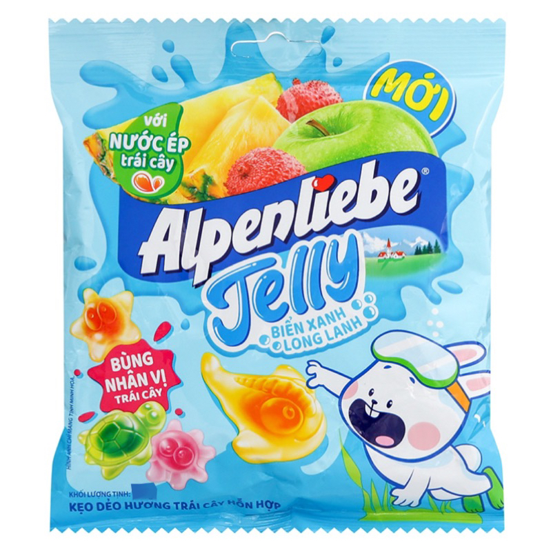 Kẹo dẻo hương trái cây hỗn hợp Alpenliebe Jelly biển xanh long lanh gói 24g