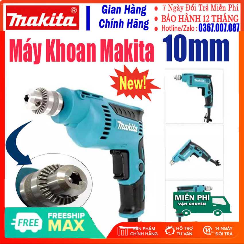 Máy khoan điện makita hp1630 - máy khoan cầm tay 10 ly - máy khoan tường - ruột đồng - công suất 450w - bộ máy khoan đa năng - máy bắt vít - khoan tường, khoan gỗ, bắn vít