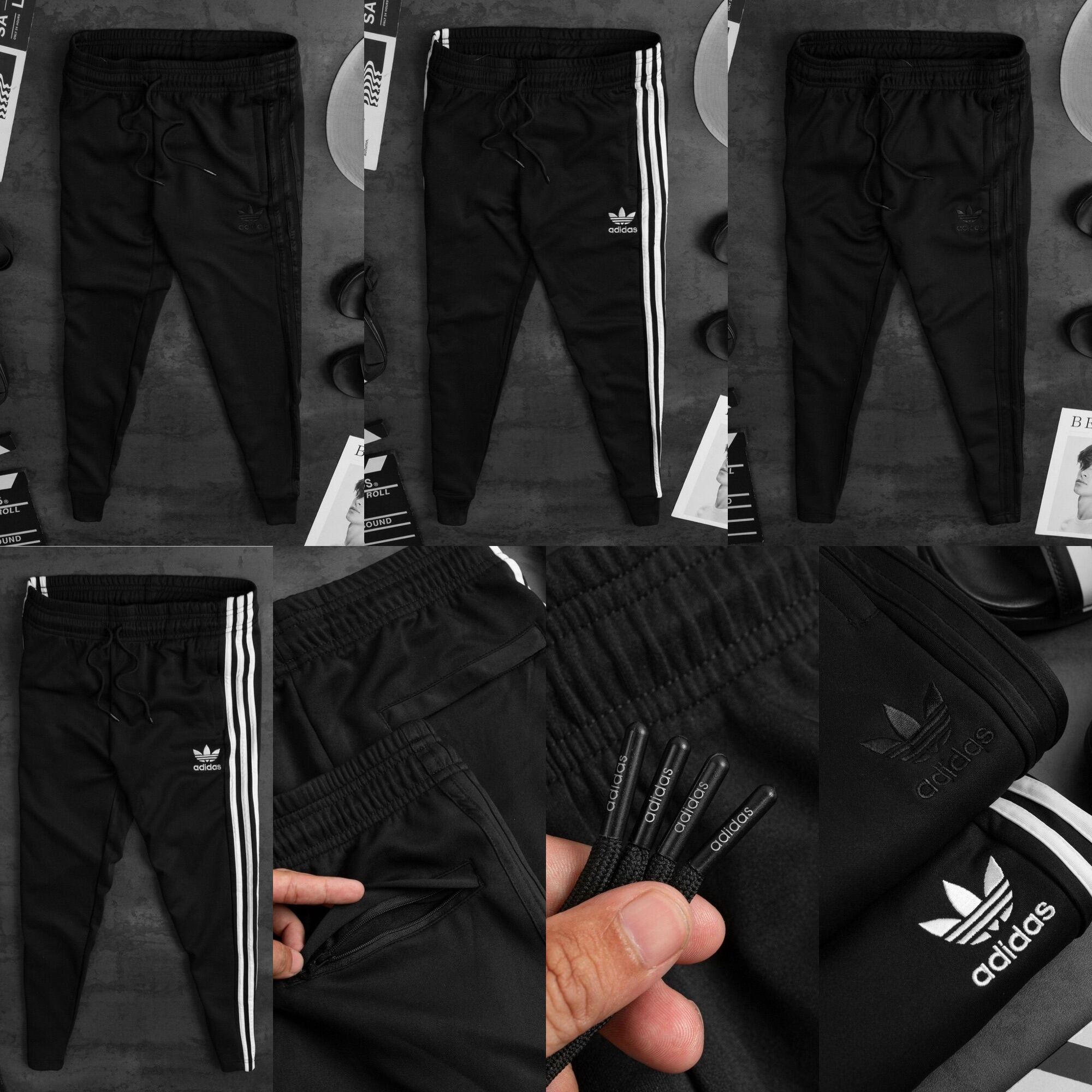 Quần jogger Adidass poly 2 da xịn full tem tag chuẩn hãng