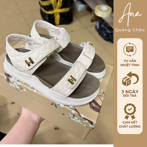 Sandal nữ tag H, dép quai hậu hàng QC fullbox kèm video quay thật Ana QC