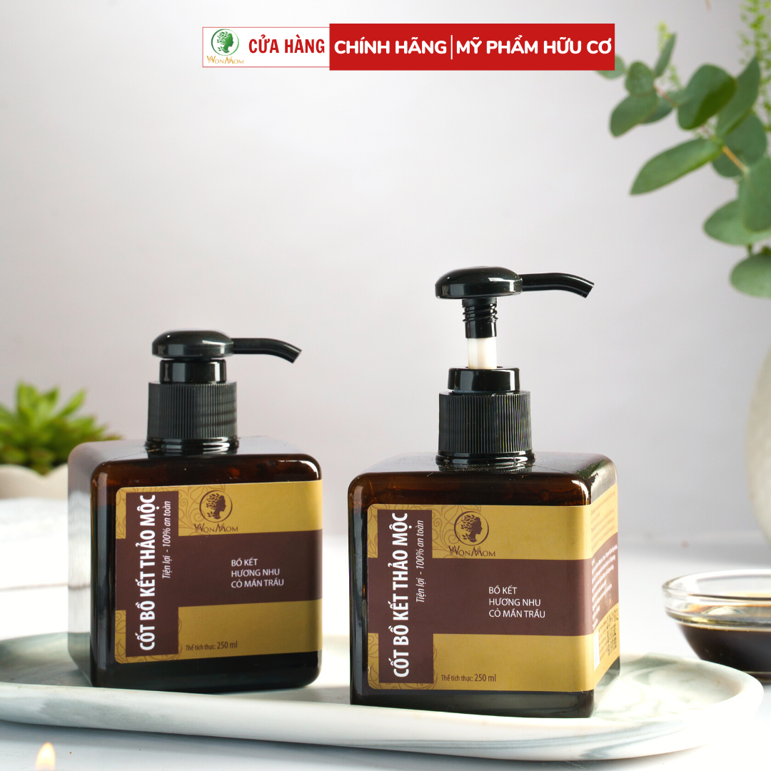 Cốt bồ kết gội đầu thảo mộc Wonmom 250ml (không bọt)