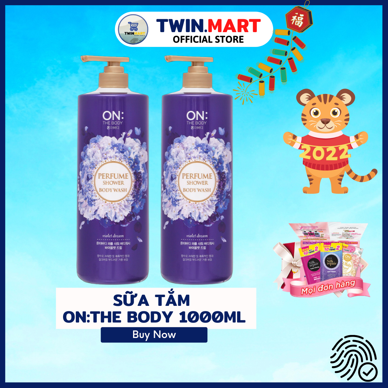 [1000ml] DATE XA 2024 TPHCM Sữa tắm hương nước hoa On: The Body Perfume 2021 - thương hiệu Hàn Quốc - mùi hương Violet dream Sang trọng quyến rũ - Chai Siêu to, siêu rẻ